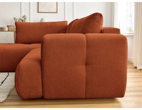 Divano angolare color mattone allungabile e con contenitore (penisola a sinistra/a L) Fuji – Bobochic Paris