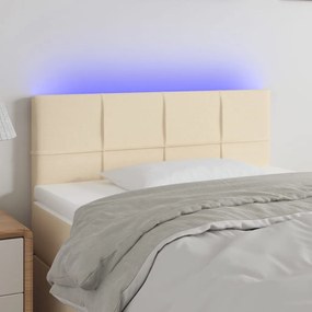 Testiera A Led Crema 90x5x78/88 Cm İn Tessuto /