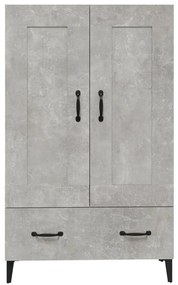 Credenza Grigio Cemento 70x31x115 cm in Legno Multistrato