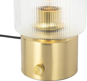 Lampada da tavolo Art Déco dorata con vetro - Laura