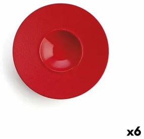 Piatto Fondo Ariane Antracita Ceramica Rosso (Ø 28 cm) (6 Unità)