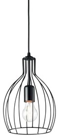 Sospensione Industrial-Minimal Ampolla-2 Metallo Nero 1 Luce E27