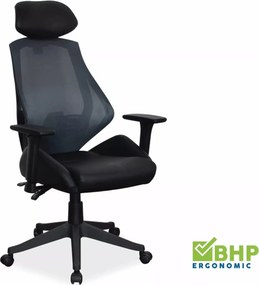 Sedia da ufficio ergonomica Q-406 nera – 67x52x102 cm
