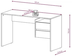 Scrivania con cassetti MARLO in rovere artisan/antracite