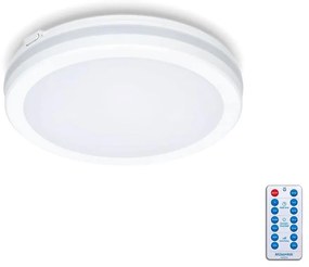 Plafoniera LED bagno con sensore LED/12W/230V Ø 20 cm bianco + telecomando