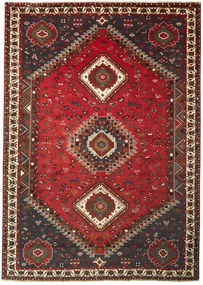 Shiraz Tappeto 220 x 310 Rosso (Iran) Annodato A Mano
