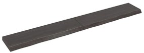 Ripiano muro grigio scuro 200x30x6 cm massello rovere trattato