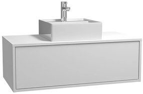 Mobile per bagno sospeso con lavabo singolo 94 cm Bianco - TEANA II