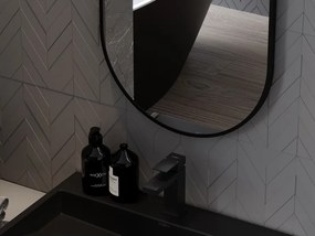 Mexen Loft specchio da bagno ovale 85 x 50 cm, cornice nera - 9851-085-050-000-70