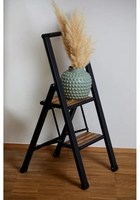 Scala pieghevole antiscivolo in alluminio nero Stepladder II. - Wenko