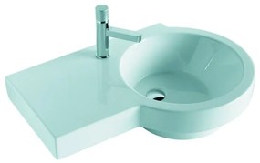 Lavabo sospeso ovale Tutto Evo lato destro L 75 x H 18 x P 22 cm in ceramica