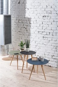 Tavolino in legno di quercia con piano nero , ⌀ 45 cm Arp - Gazzda