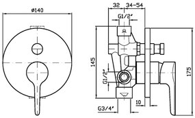 Zucchetti Medameda ZMM127 miscelatore Doccia tondo cromo Parte Incasso Non Inclusa