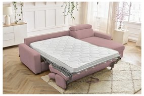 Divano angolare rosa allungabile (con composizione variabile) Monaco – Bobochic Paris