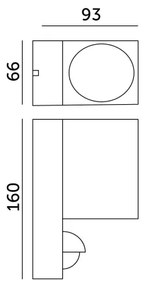 Applique da esterno con sensore  QUAZAR 1xGU10/35W/230V IP44 grigia