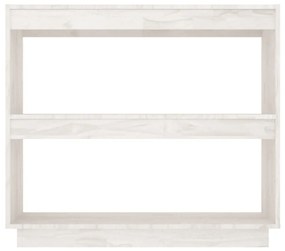 Libreria bianca 80x35x71 cm in legno massello di pino