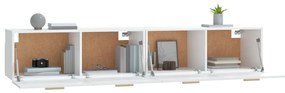 Mobili parete 2pz bianco 100x36,5x35 cm in legno multistrato
