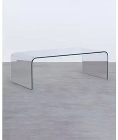 Tavolino Rettangolare in Cristallo Temperato (120x60 cm) Curve - The Masie