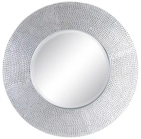 Specchio da parete 87,6 x 6,6 x 87,6 cm Cristallo Bianco Poliuretano