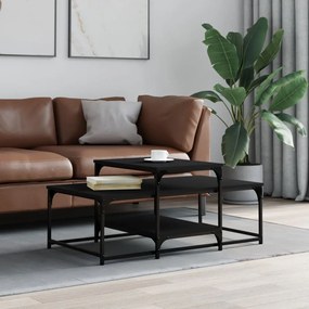 Tavolino Da Salotto Nero 102x60x45 Cm İn Legno Multistrato /