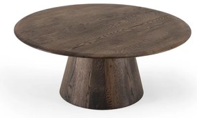 Tavolino da salotto rotondo marrone in rovere massiccio ø 80 cm Mushroom – Gazzda