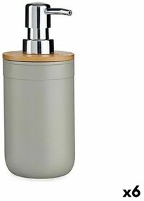 Dispenser di Sapone Grigio Bambù polipropilene 350 ml (6 Unità)