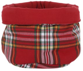 Cestino cucina natalizio tartan rosso 20x30 cm