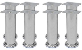 Piedini Rotondi Per Divani 8 Pz Cromati 180 Mm /