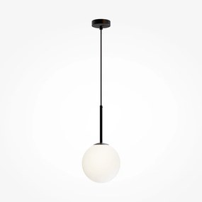 Maytoni Lampada a sospensione grande in metallo con un diffusore in vetro rotondo Basic Form - 40W NERO