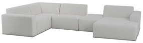 Divano angolare bianco in tessuto bouclé (a U) Roxy - Scandic
