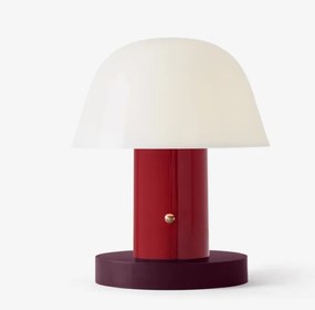 Lampada Da Tavolo ricaricabile autonomia 10 ore in policarbonato e ottone Maroon Grape &Tradition Setago Jh27