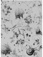 Edmond Petit Carta da parati Jardin Les Arabesques - Gris Bleuté