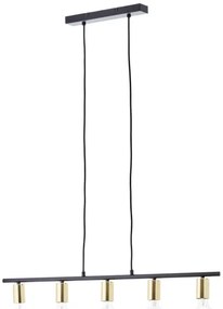 Brilliant - Lampadario a sospensione con cavo KERRY 5xE27/40W/230V nero/ottone