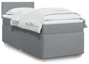 Giroletto A Molle Con Materasso Grigio Chiaro100x200 Cm Tessuto /