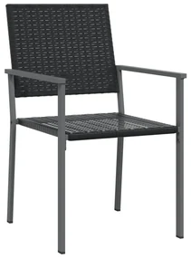 Set da pranzo da giardino 3 pz in polyrattan e acciaio