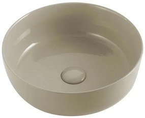 Lavabo da appoggio sabbia tondo 38,5 cm in ceramica Zelos