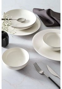 Set da tavola 18 pezzi in porcellana, bianco/argento