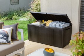 Baule Cassapanca da Esterno 123x57x54 cm in Resina Keter Springwood Marrone...
