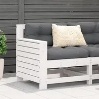 Divano Giardino Senza Braccioli con Cuscino Bianco Legno Pino 844921