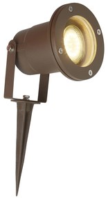 Paletto Da Esterno Moderno Spikey Alluminio Marrone Vetro 1 Luce Gu10