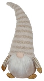 Gnomo Natale fermaporta 75 cm righe beige