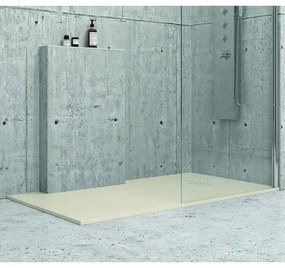 Kamalu - Piatto doccia 180x90 effetto pietra colore avorio crema