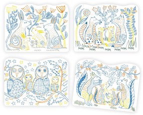 Imaggini magiche da colorare - famiglie della foresta