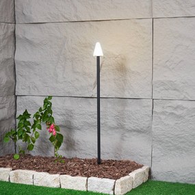 Lampada con picchetto a terra Lindby LED Selinda, nera, altezza 100 cm