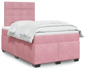 Giroletto A Molle Con Materasso Rosa 120x200 Cm İn Velluto /