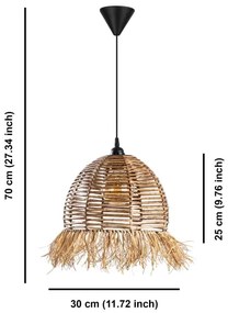 Lampadario sospeso con cavo RUYO 1xE27/40W/230V marrone