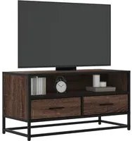 Mobile TV Rovere Marrone 80x34,5x40cm Legno Multistrato Metallo 848813