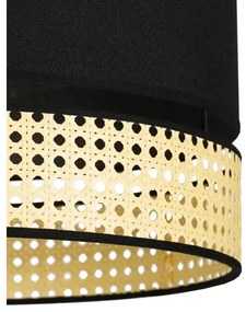 Duolla - Lampadario a sospensione con filo DOUBLE RATTAN 1xE27/15W/230V diametro 40 cm nero/beige