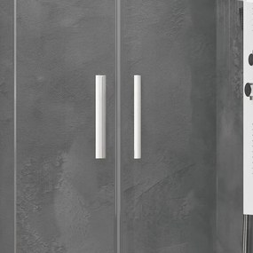 Box doccia semicircolare 80x80 finitura bianca opaca KE-2000B - KAMALU