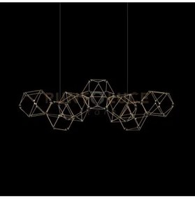 Lucciola 7  lampada a sospensione lineare, ottone, led 33,6w, 2688 ...